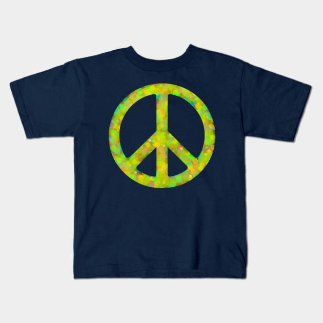 World Peace Sign Vibrant Art Graffiti Activist Kids T-Shirt by PlanetMonkey